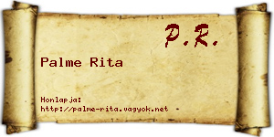 Palme Rita névjegykártya